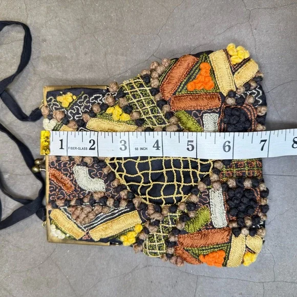 Vintage Textile Art Hand/Shoulder Bag - Picture 3 of 5